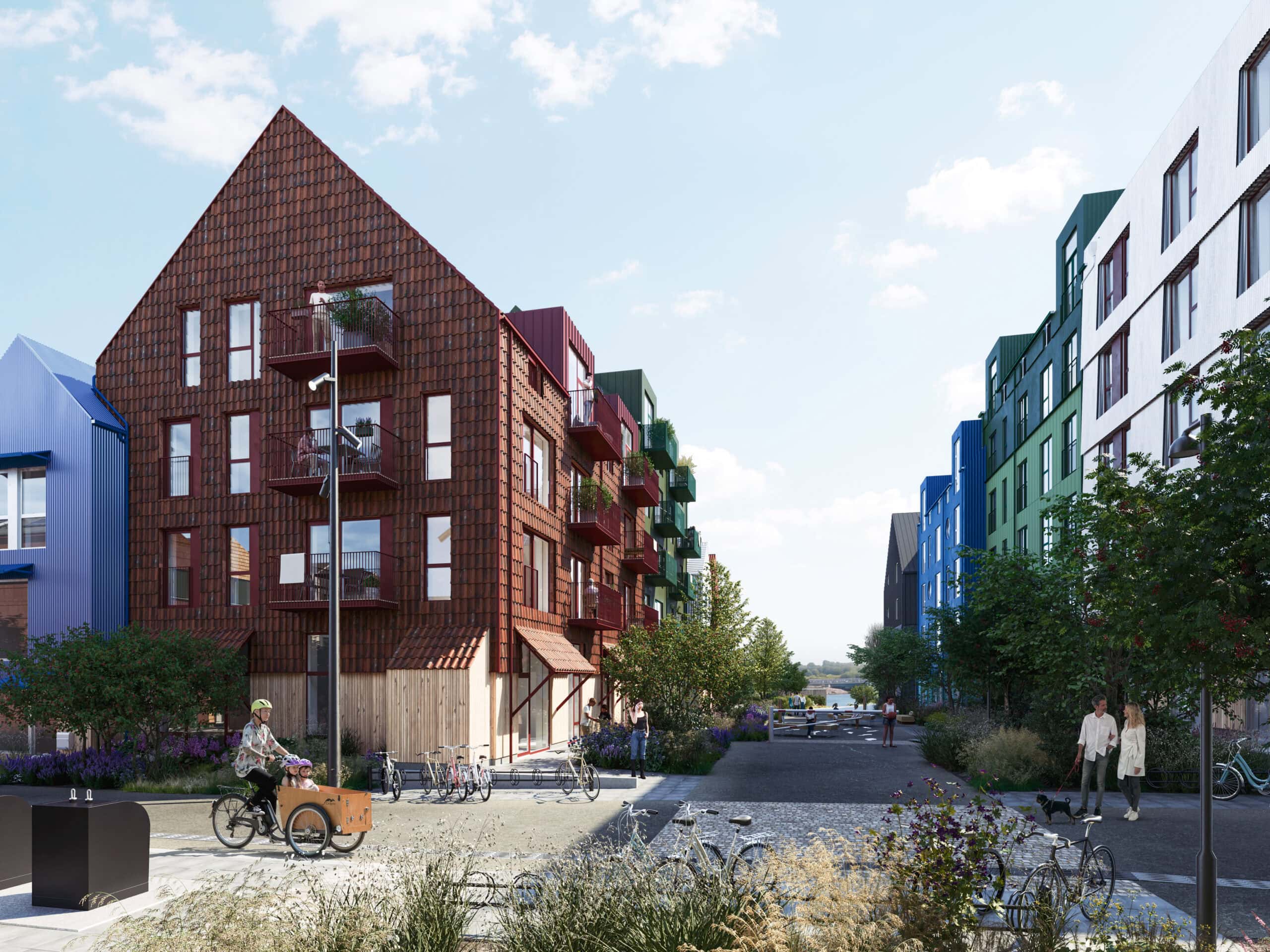 Boligerne i etape 2 på Stejlepladsen set udefra